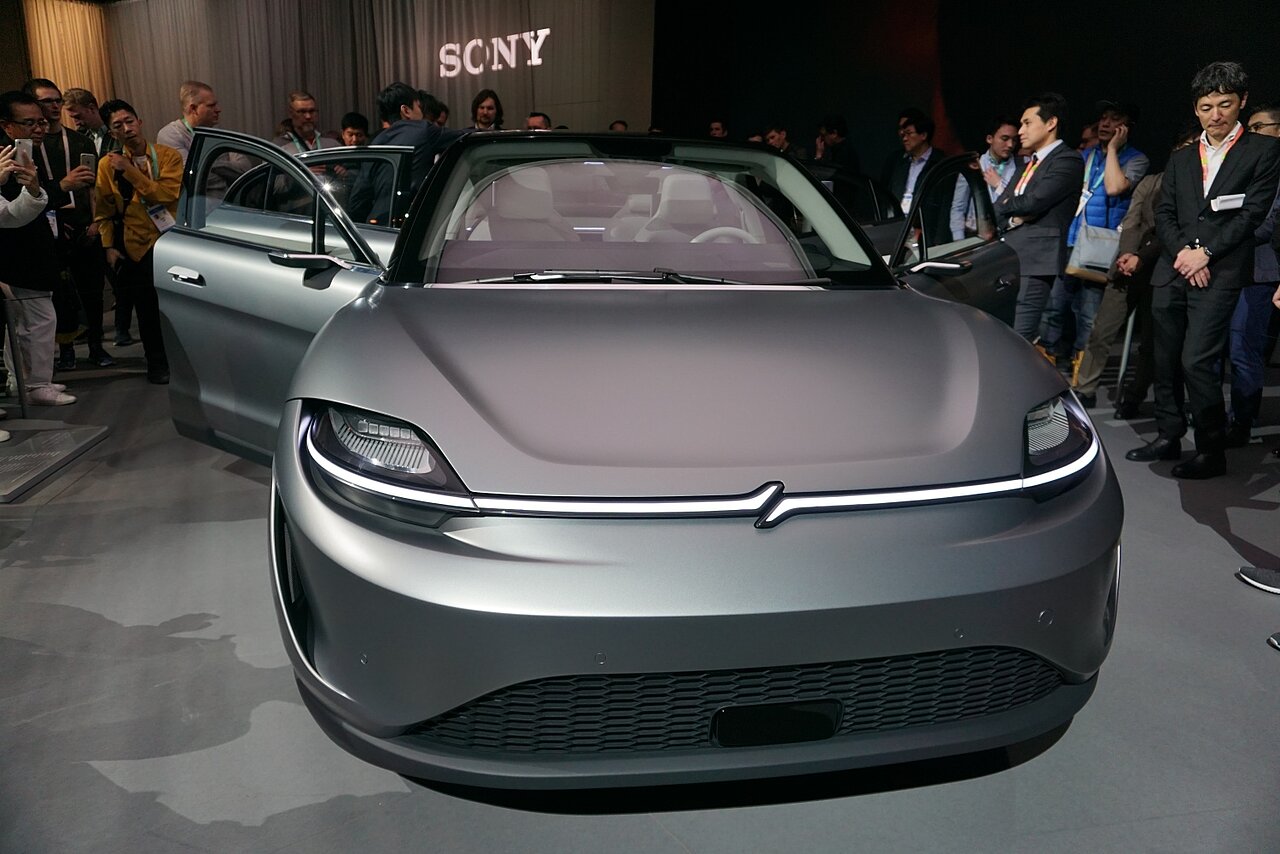 Ein Elektroauto von Sony wird auf der Messe vorgestellt.