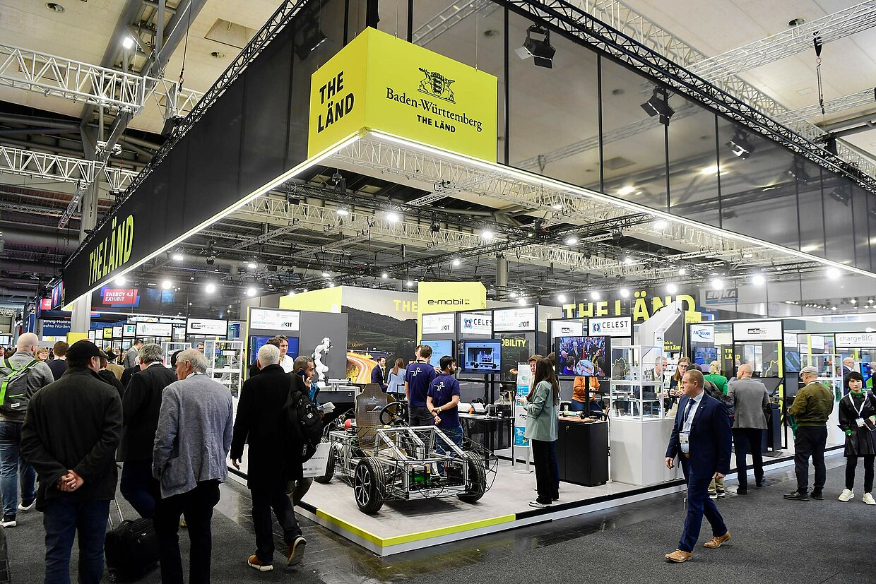 Der Gemeinschaftsstand präsentiert Unternehmen, Forschungseinrichtungen, Cluster und Projektverbünde aus Baden-Württemberg. Der baden-württembergische Gemeinschaftsstand auf der Hannover Messe 2024.