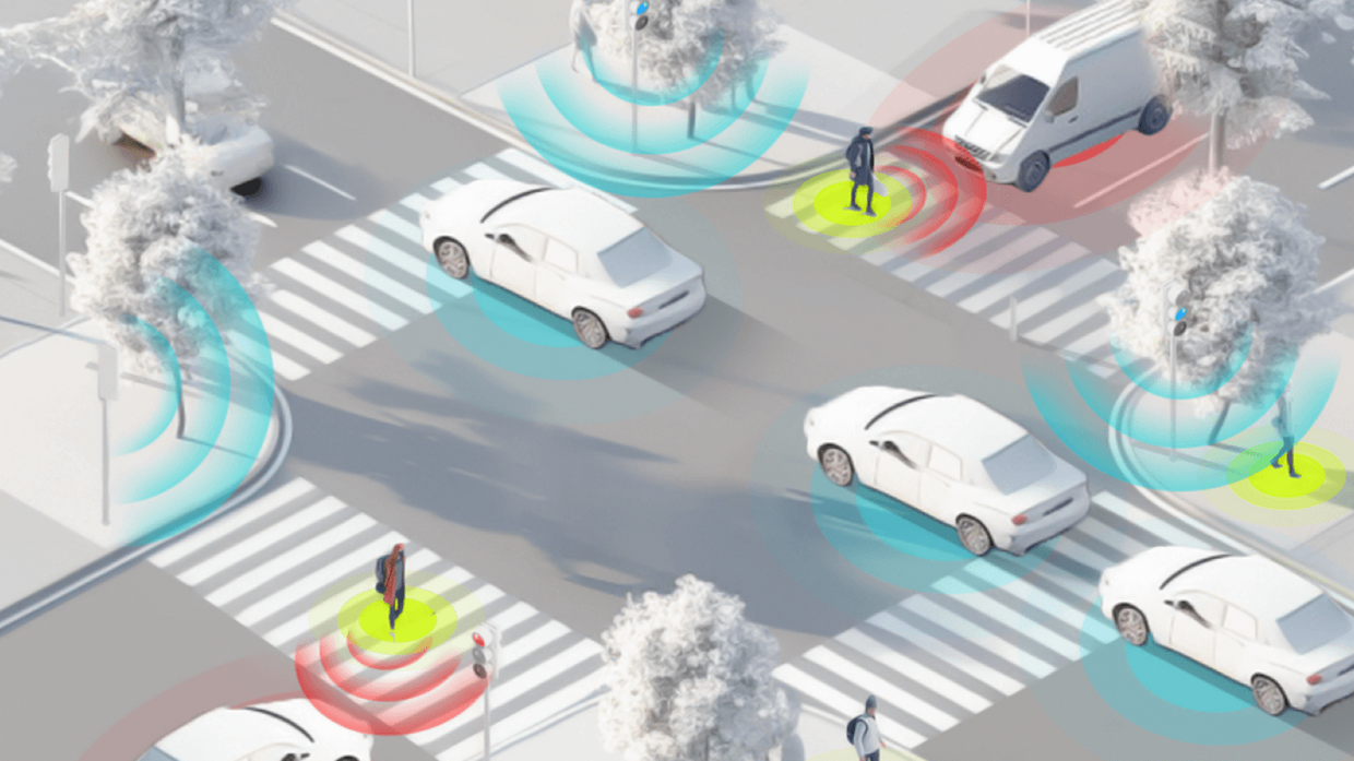 SIMON Forschungsprojekt Kreuzung mit Autos