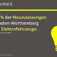 19,9% der Neuzulassungen in Baden-Württemberg sind Elektrofahrzeuge.