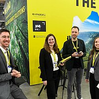 Philipp Prinz, Laura Blaschke, Vincent Eggers und Nadja Hirt von e-mobil BW.